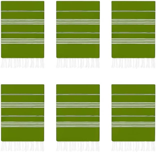 HAVLULAND Turkish Beach Towels Oversized -100% Turkish Cotton Super Soft Lightweight - Absorbent and Quick Drying Bath Towel - Sand Free Beach Towel - Turkish Towels for Adults (Olive Green, 12 Pack)-GravixFit