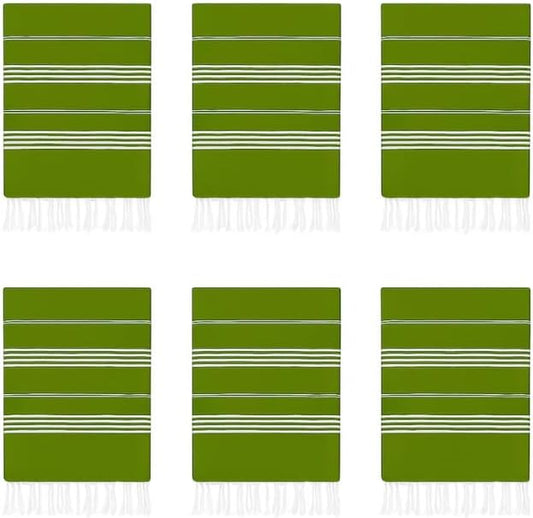 HAVLULAND Turkish Beach Towels Oversized -100% Turkish Cotton Super Soft Lightweight - Absorbent and Quick Drying Bath Towel - Sand Free Beach Towel - Turkish Towels for Adults (Olive Green, 12 Pack)-GravixFit