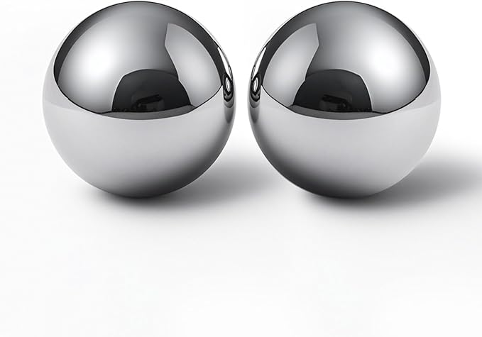 1.5-inch Baoding Balls with Chime: Stainless Steel Baoding Balls, Hand Massage, Meditation Balls — Suitable for Home/Office Exercise, Stress Relief, Anxiety Reduction, and as Holiday Gifts-GravixFit