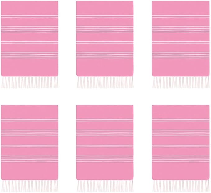 HAVLULAND Oversized Turkish Beach Towel 72’’x40’’ - Set of 12 | 100% Cotton Lightweight Sand Free Quick Dry Pool Towels | Extra Large Bath Towels for Adults Beach Blanket Essentials Case of 12 Pink-GravixFit