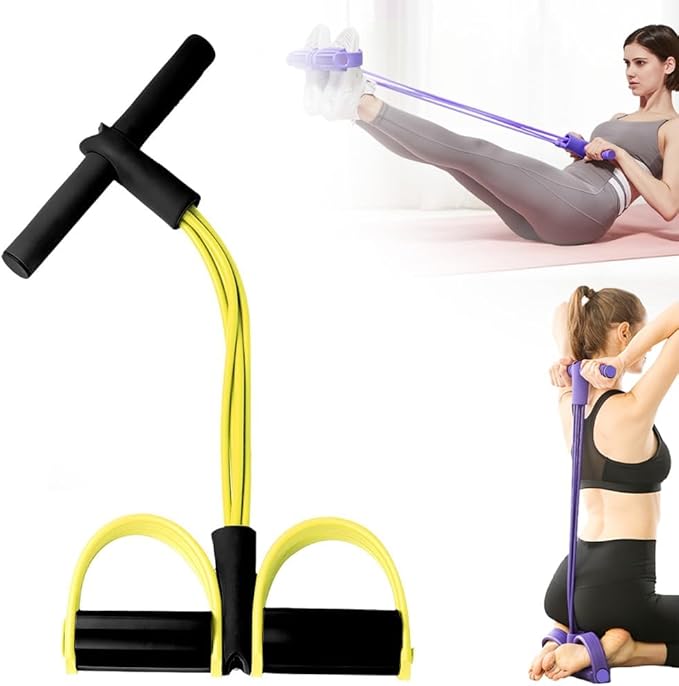 21 Fitness Resistance Bands-4 Tube Pedal Ankle Puller, Elastic Yoga Pedal Puller Resistance Band, Stretching Bands for Arm and Leg Workouts Abdomen, AB Training Auxiliary Device for Women Men-GravixFit