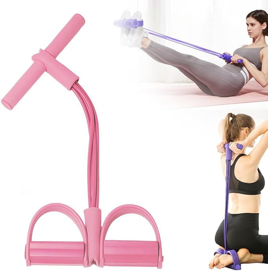 21 Fitness Resistance Bands-4 Tube Pedal Ankle Puller, Elastic Yoga Pedal Puller Resistance Band, Stretching Bands for Arm and Leg Workouts Abdomen, AB Training Auxiliary Device for Women Men-GravixFit