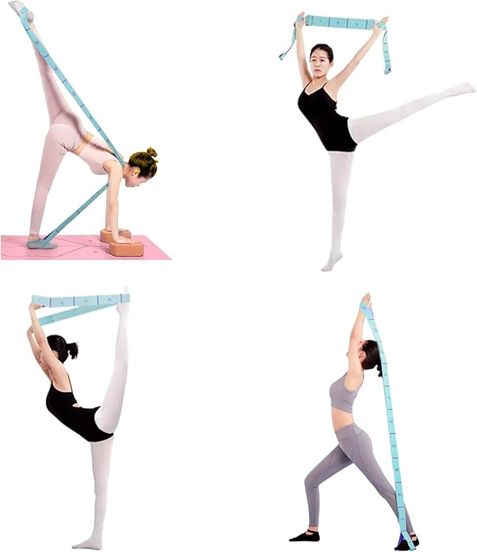 Stretch Straps, Elastic Yoga Stretching Strap with Adjustable 11 Loops, Fitness Leg Stretch Band for Physical Therapy Dance Yoga Ballet Pilates Gymnastics Exercise Flexible Pilates Stretch Band-GravixFit