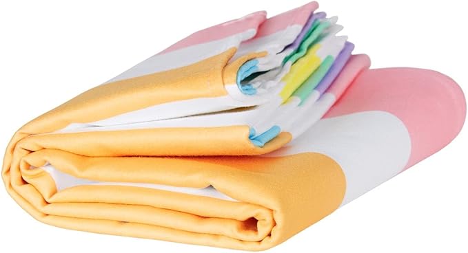 Dock & Bay Beach Towel - Quick Dry, Sand Free - Compact, Lightweight - 100% Recycled - Includes Bag - Summer - Unicorn Waves - Large (160x90cm, 63x35)-GravixFit