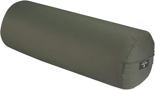 Hugger Mugger Round Yoga Bolster - Firm Round Shape, Higher Profile, Great Under Knees, Soft Support, Handmade in The USA-GravixFit