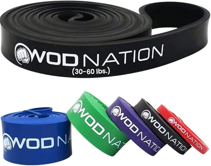 WOD Nation Pull Up Assistance Bands (10-175lbs Band) - Best for Pullup Assist, Chin Ups, Resistance Bands Exercise, Stretch, Mobility Work & Serious Fitness - 41 inch Straps-GravixFit