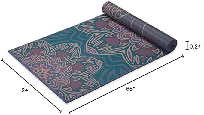 Gaiam Yoga Mat - Premium 6mm Print Reversible Extra Thick Non Slip Exercise & Fitness Mat for All Types of Yoga, Pilates & Floor Workouts (68" x 24" x 6mm Thick)-GravixFit