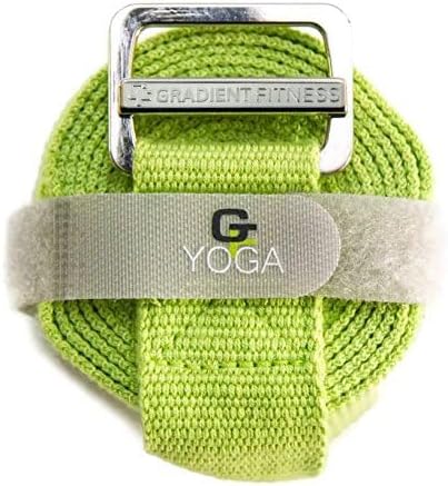 Gradient Fitness Yoga Strap, Friction-Less Easy-Feed Buckle, Super Soft Cotton/Polyester Blend Webbing, Free eGuide. (8 Feet)-GravixFit
