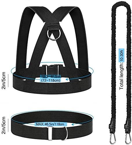 YNXing Dynamic Resistance Trainer for Resistance Training to Improve Strength, Power, and Agility 5m/2m Elastic Cord Set-GravixFit
