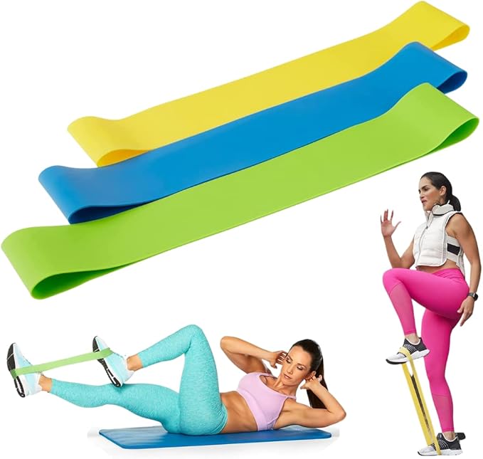 Beachbody Resistance Bands for Booty and Thigh Workouts, Unisex Strength Workout Exercise Loops for Women & Men, Light, Medium & Heavy Resistance Levels, 12 Inch, 3 Pack-GravixFit