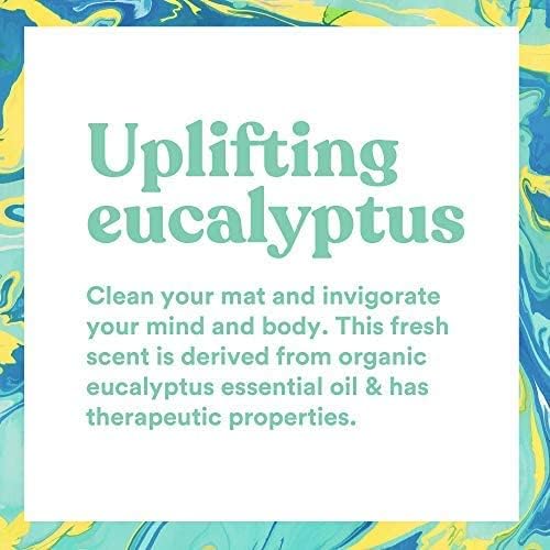 ASUTRA Yoga Mat Cleaner Spray (Uplifting Eucalyptus), 4 fl oz - No Slippery Residue, Organic Essential Oils, Deep-Cleansing for Fitness Gear & Gym Equipment, Microfiber Towel Included-GravixFit