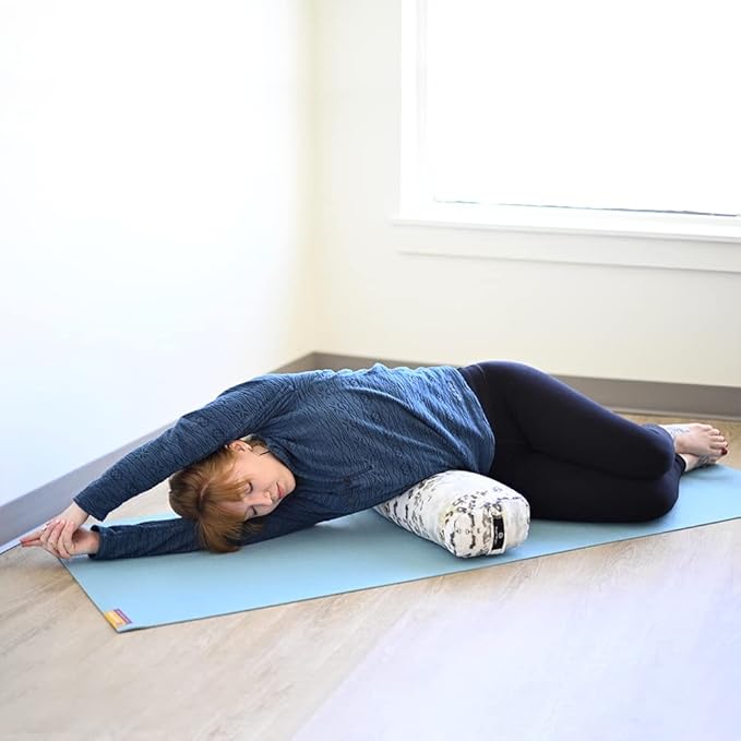 Hugger Mugger Junior Yoga Bolster - Narrower Profile, Very Firm, Great for Smaller Yogis, Heart-Opening poses or Under the Knees, Handmade in USA-GravixFit