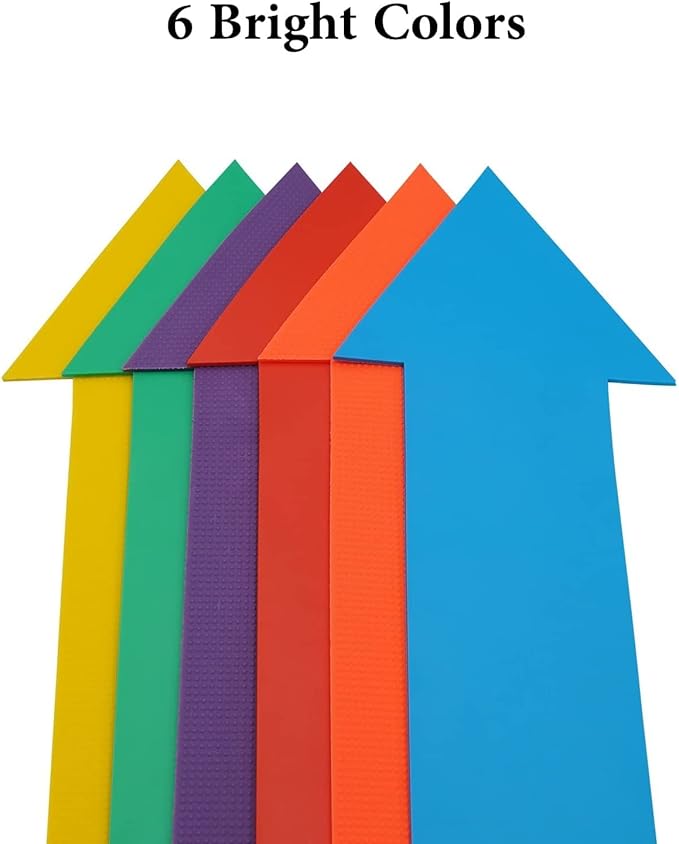 12pcs Colorful Star Arrow Spot Marker Non-Slip Directional Carpet Marker for Training Agility, Kids Classroom Activity, Gym, Sport, Home (Arrow)-GravixFit