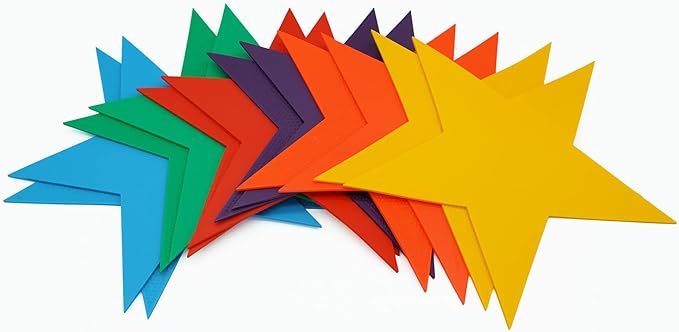 12pcs Colorful Star Arrow Spot Marker Non-Slip Directional Carpet Marker for Training Agility, Kids Classroom Activity, Gym, Sport, Home (Star)-GravixFit