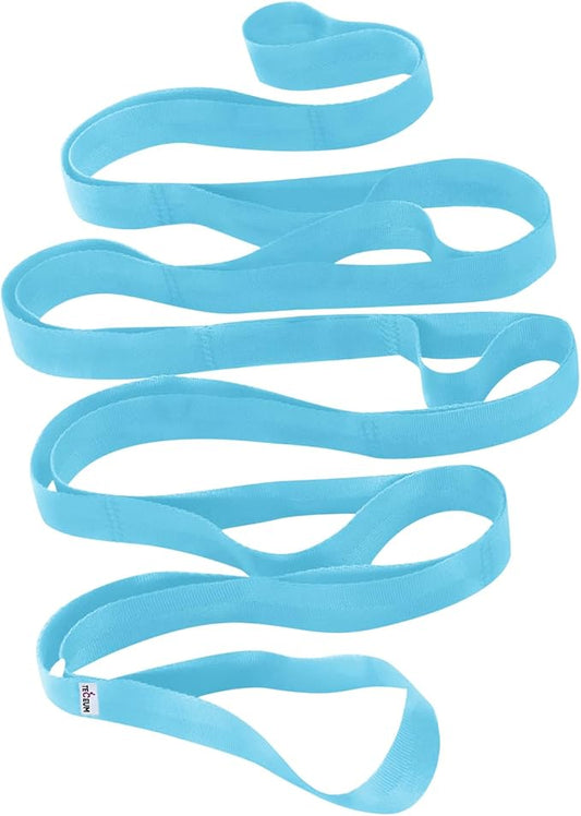TECEUM Stretching Strap for Yoga & Physical Therapy – 10 Loops – Non-Elastic Leg Stretch Straps for Stretching, Exercising, Pilates, Post-Injury Rehabilitation for All Levels – Men & Women-GravixFit