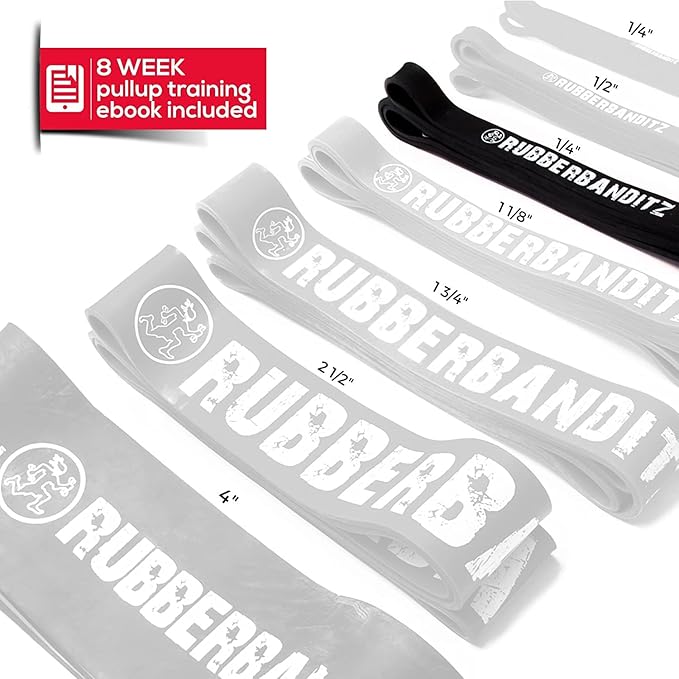 Rubberbanditz Pull Up Assist Resistance Bands Heavy Duty Loop Exercise Workout Bands for Powerlifting, Mobility, and Stretching-GravixFit