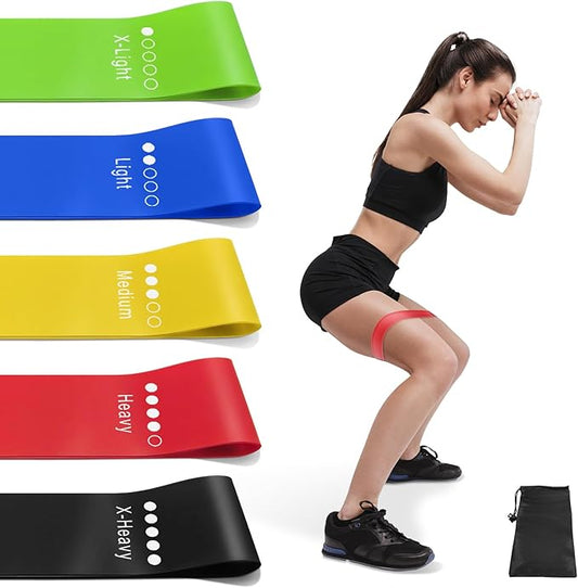 Resistance Bands for Working Out, Exercise Bands Resistance Bands Set with 5 Resistance Levels, Multi-Colored Workout Bands for Indoor & Outdoor Fitness, Leg Strength Training, Yoga-GravixFit