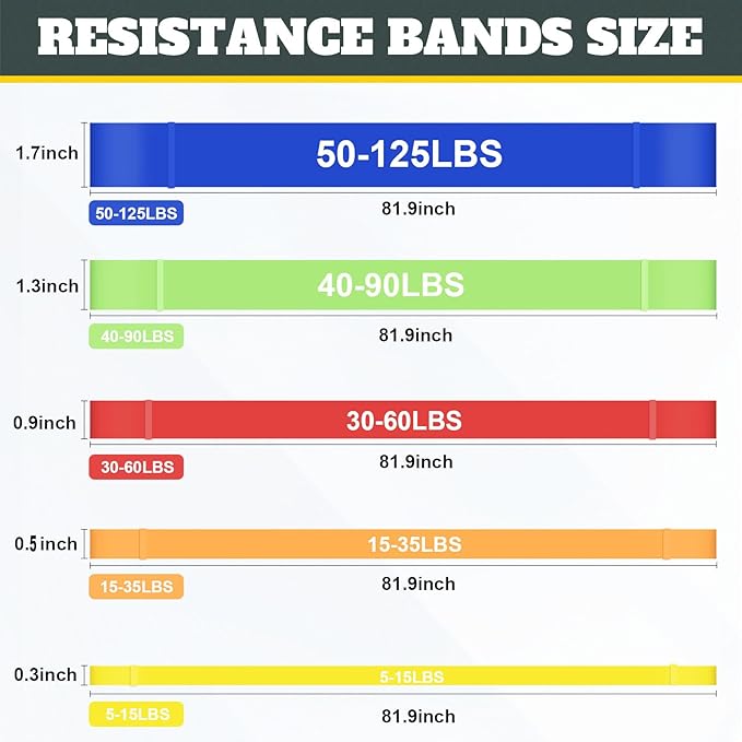 Exercise Bands Resistance Bands for Working Out,Pull Up Bands Set,at Home Workout Equipment,Workout Bands for Men and Women,Stretch Bands for Exercise-GravixFit