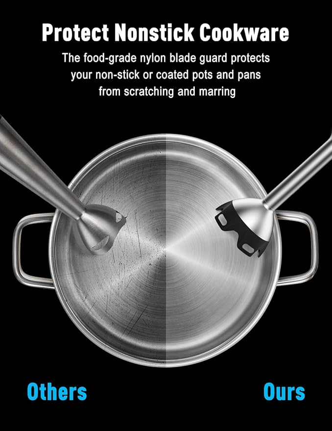 1000W Powerful Immersion Blender handheld, 2025 New Update Hand Blender with 25-Speed, Scratch-Resistant Corded Hand Mixer with Heavy-Duty Copper Brushless Motor and Gift Box-GravixFit