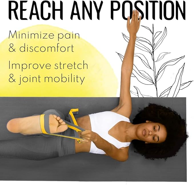 TECEUM Yoga Strap & Mat Strap – 2 IN 1 – Cotton – 6 ft 8 ft 10 ft (30+ colors) – Adjustable Non-Slip Belt for Yoga, Pilates, Stretching, Physical Therapy, Fitness & Home Workout – For Carrying Mats-GravixFit