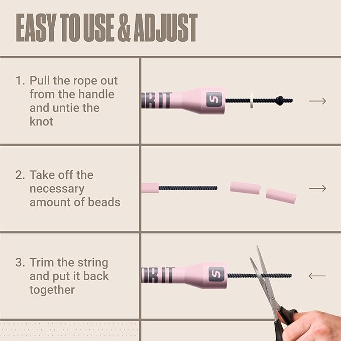 Sportbit Elite Beaded Jump Rope - Adjustable Speed Rope for Fitness, CrossFit, Boxing - Tangle-Free, Lightweight-GravixFit