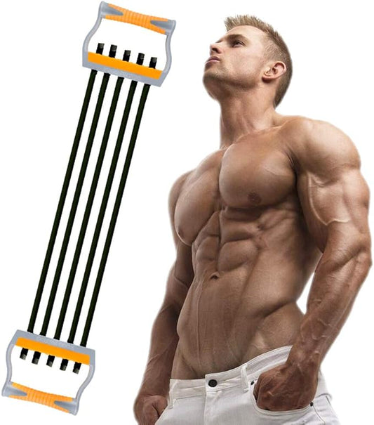 TOCO FREIDO Chest Expander | Arm Training, 5 Tubes Ajustable Arm Strength Trainer, Exercise Resistance Bands for Home Fitness Muscle Training Body Building-GravixFit