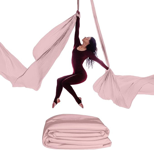 15/25 Yards Aerial Silk Professional Indoor Aerial Yoga Hammock Fabric Outdoor Fitness Silk for Dance, Circus Training, Home Gym-GravixFit
