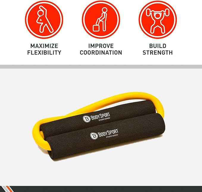 Body Sport Loop Tubing , Resistance Band with Foam Pad Handles for Strength Training and Rehabilitation-GravixFit