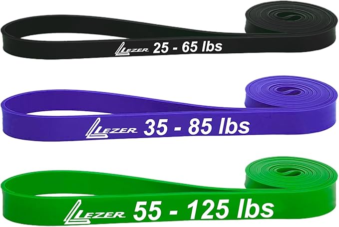 LEZER Resistance Bands - Pull Up Bands for Home Gym Fitness, Stretching, Physical Therapy & Training - Includes Instruction-GravixFit