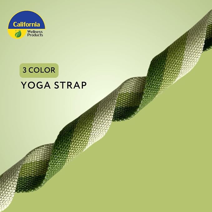 California Yoga Strap | Yoga Belt with Safe Adjustable D-Ring Buckle for Pilates | Stretching Strap | Exercise Bands | Physical Therapy | Improves Sitting Posture-GravixFit