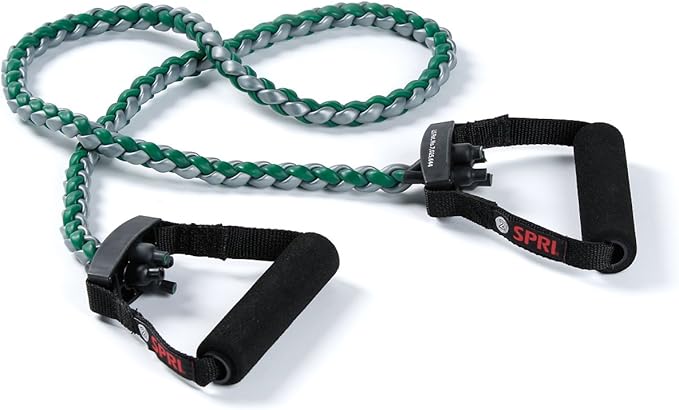 SPRI Braided Xertube Resistance Bands – Premium Exercise Band for Men & Women – Workout Equipment for Home Gym Fitness Training – Comfort Grip for Strength, Weights, and Resistance-GravixFit