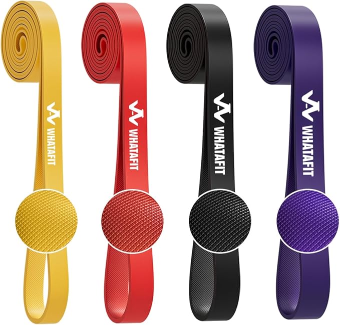 WHATAFIT Resistance Bands, Pull Up Assistance Bands, Exercise Bands, Workout Bands Set for Men and Women Home Fitness, Body Stretching, Strength Training, Physical Therapy-GravixFit