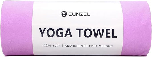 Eunzel Hot Yoga Towel Non Slip Yoga Mat Towel Non-Slip Sweat Absorbent Microfiber Towel for Hot Yoga, Pilates and Workout 72" x 26.5", Purple-GravixFit
