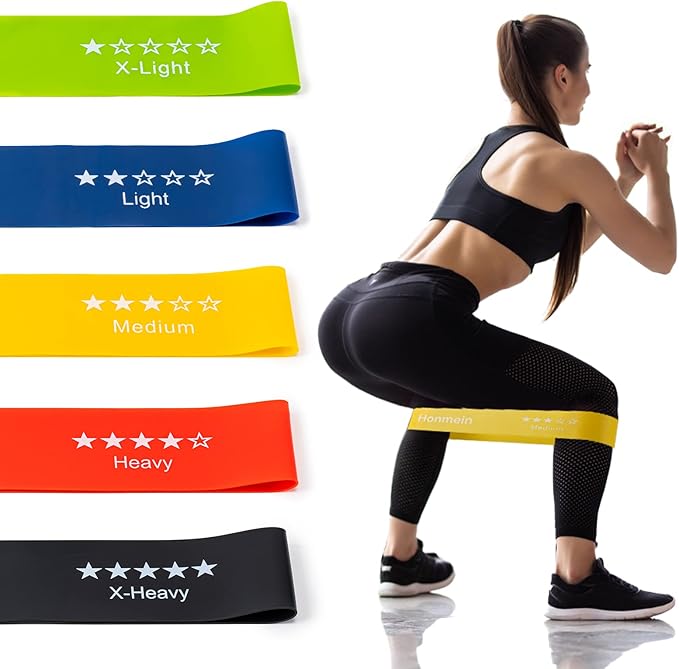 Resistance Bands for Working Out, Exercise Bands with 5 Resistance Levels Fit for Home Fitness, Strength Training, Natural Latex Resistance Band Include Instruction Guide and Carry Bag-GravixFit