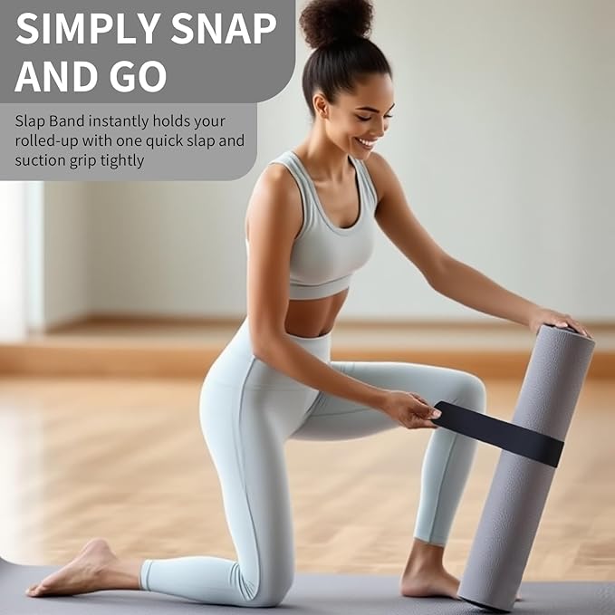 25" Yoga Mat Strap | Slap Band Holder for Carrying and Storage Mats | Rolled Scrunchie Yoga Essential Accessory-GravixFit
