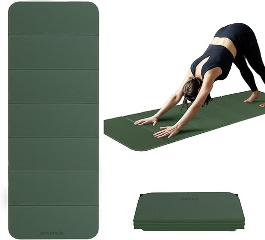 Foldable Yoga Mat 12mm Extra Thick Joint Protection,Portable Design for Travel/Pilates/Board/Camping,Environmental Sports Mat Non-Slip Gym Mat,Odorless POE Material-GravixFit