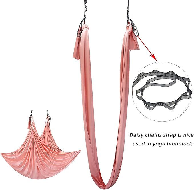 PRIOR FITNESS 2pcs Nylon Daisy Chain Straps for Aerial Yoga Hammock Swing Adjustable Aerial Silk Extender Strap Rope Anti-Gravity Yoga Extend Belts-GravixFit