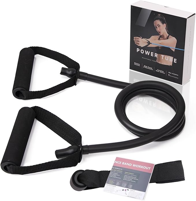 Resistance Bands with Handles for Working Out Women and Men, Exercise Bands with Door Anchor, Stretch Bands for Home Workouts, Simple Guide Included-GravixFit