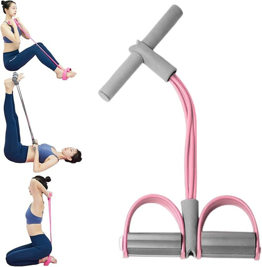 21 Fitness Resistance Bands - 4 Tube Pedal Ankle Puller, Yoga Handle Bands Exerciser Multifunction Trainer Tension Rope for Body, Abdomen, Waist, Arm, Tummy Exercise Stretching Training ( Color : Ash-GravixFit