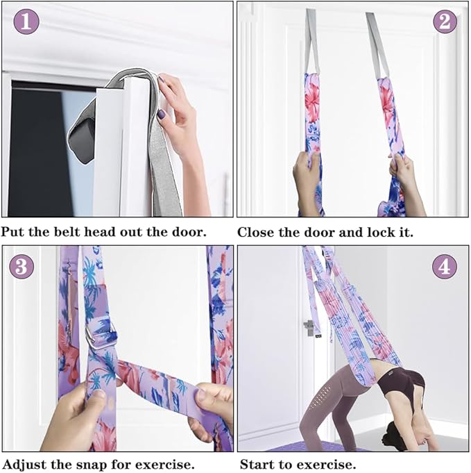 TOCO FREIDO Waist Back Leg Stretch Strap/Yoga Fitness Band, Leg Stretching Assist Trainer, Yoga Stretcher, Back Bend Split Inversion Strap for Fitness, Dance, Ballet, Gymnastics-GravixFit