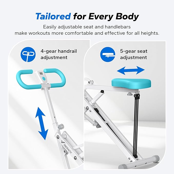 Squat Machine, MERACH R07 2 in 1 Squat Rowing Machine, Easy Setup & Foldable Exercise Equipment, Glute Trainer Machine, Glutes & Leg Home Workout Machine-GravixFit