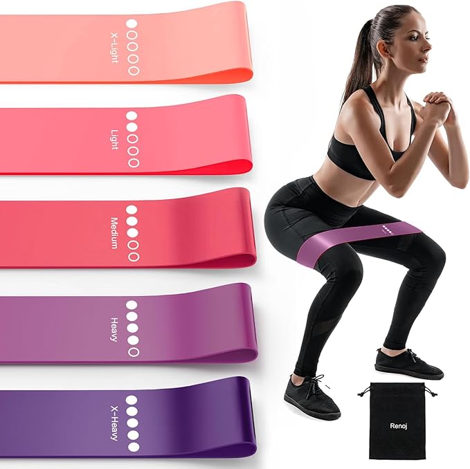 Resistance Bands for Working Out, Elastic Exercice Loop Bands for Physical Therapy, Yoga Starter Set of Stretch Bands for Booty Legs, Pilates Flexbands-GravixFit