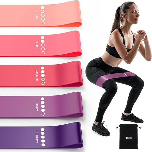 Resistance Bands for Working Out, Elastic Exercice Loop Bands for Physical Therapy, Yoga Starter Set of Stretch Bands for Booty Legs, Pilates Flexbands-GravixFit