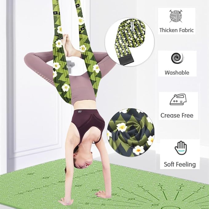 TOCO FREIDO Waist Back Leg Stretch Strap/Yoga Fitness Band, Leg Stretching Assist Trainer, Yoga Stretcher, Back Bend Split Inversion Strap for Fitness, Dance, Ballet, Gymnastics-GravixFit