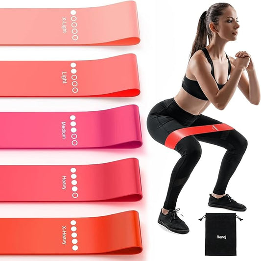 Resistance Bands for Working Out, Elastic Exercice Loop Bands for Physical Therapy, Yoga Starter Set of Stretch Bands for Booty Legs, Pilates Flexbands-GravixFit