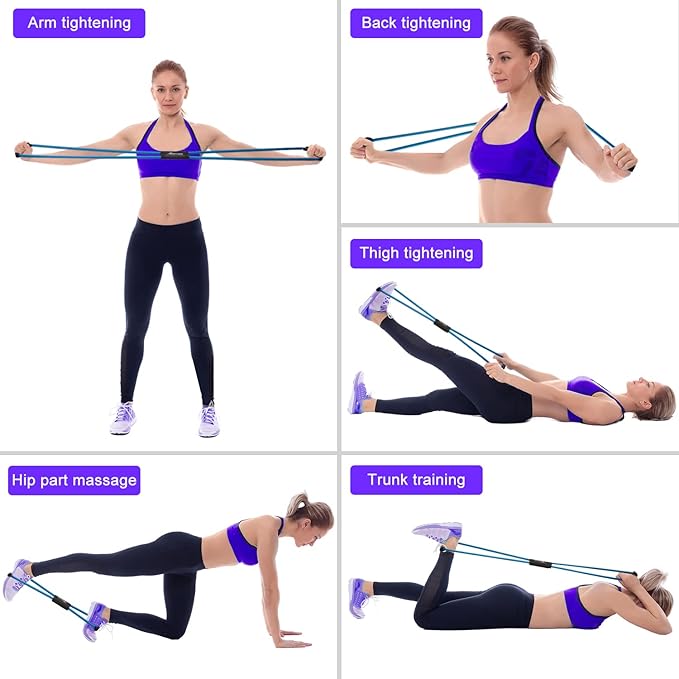 HPYGN Resistance Bands, Figure 8 Exercise Bands for Women Men, 8 Shaped Resistance Bands for Arms, Chest Expander, Yoga Gym Fitness Pulling Rope 8 Word Elastic for Exercise Muscle Training Tubing-GravixFit
