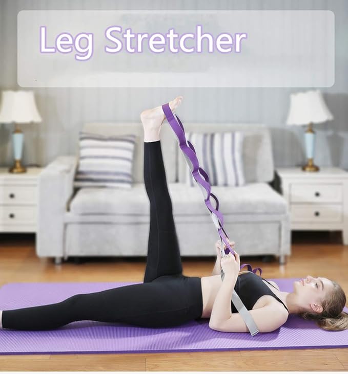 TOCO FREIDO Waist Back Leg Stretch Strap/Yoga Fitness Band, Leg Stretching Assist Trainer, Yoga Stretcher, Back Bend Split Inversion Strap for Fitness, Dance, Ballet, Gymnastics-GravixFit