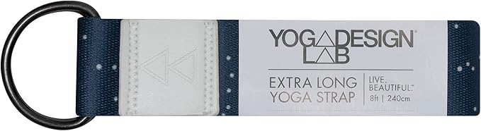yogadesignlab YOGA DESIGN LAB | The Yoga Strap | Luxurious, Extra Long, Super Soft, Eco Printed | Studio Quality, Adjustable | Safely Stretch Further and Hold Longer | 8 ft Long-GravixFit