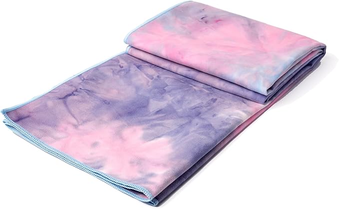 Eunzel Hot Yoga Towel Non Slip Yoga Mat Towel Non-Slip Sweat Absorbent Microfiber Towel for Hot Yoga, Pilates and Workout 72" x 26.5", Purple & Blue-GravixFit