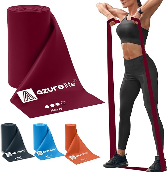 Professional 8 Yards Bulk Resistance Bands Rolls or 5,6,7 ft. Long Non-Latex Elastic Exercise Bands, Stretch Bands for PT, Yoga, Pilates, Rehab, at-Home or The Gym Workouts-GravixFit